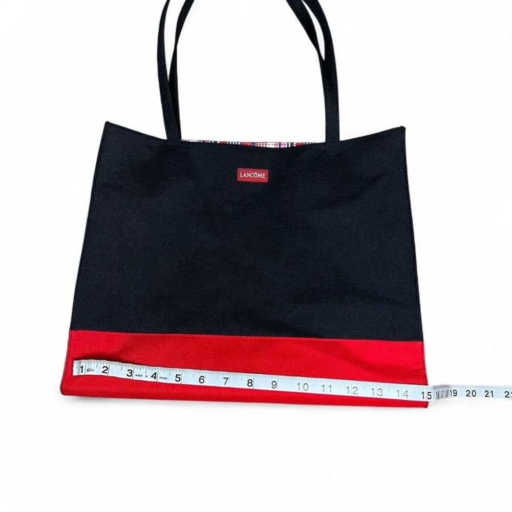 Lancome Women's Black and Red Canvas Bag